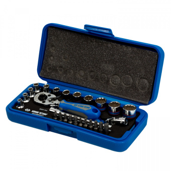 Набор KING TONY торцевых головок с принадлежностями 1/4", двенадцатигранные, 41730 мм, 26 предметов