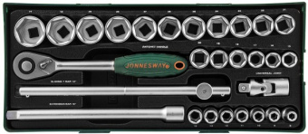 Набор Jonnesway головок торцевых 1/2"DR в ложементе, 12632 мм, 28 предметов