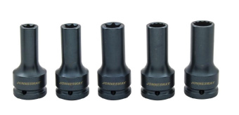 Набор Jonnesway торцевых головок 3/4"DR E18 / E20 / E24 / 17 мм/19 мм 12-гр. Для болтов ГБЦ MAN