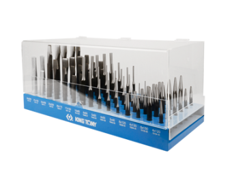 Стенд KING TONY с зубилами, кернерами, выколотками и бородками, 90 предметов